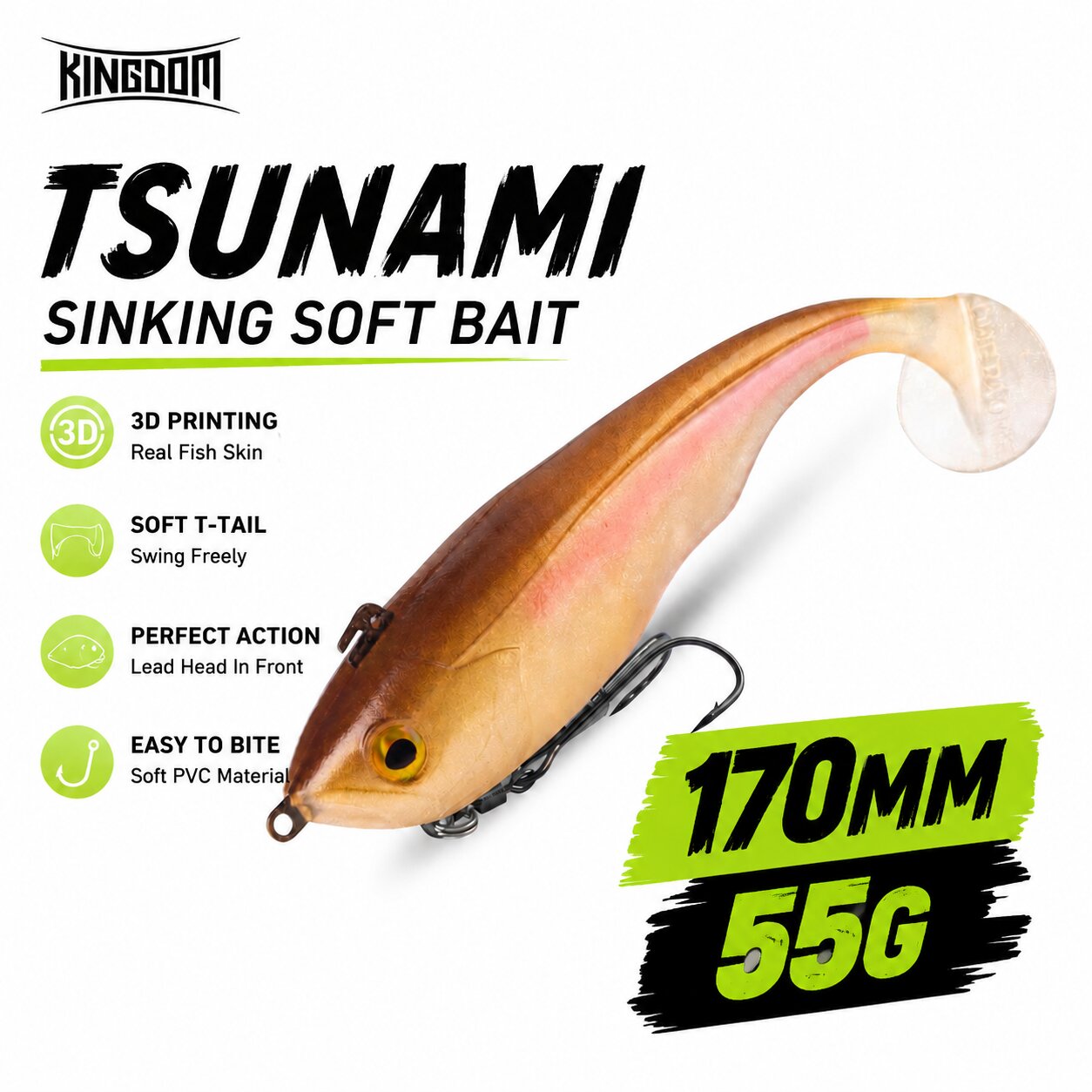 Fishing Boat Inflatable - Leurre souple Kingdom Tsunami 170mm 55g